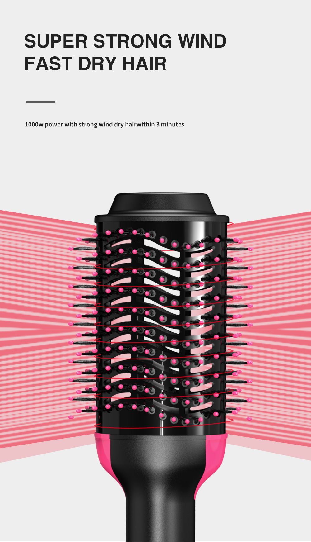 Hot Air Brush One-Step Original  Hair Dryer  &Volumizer 1.0 &Hair Curler Straightener 1000w Salon Hair Styling Tools