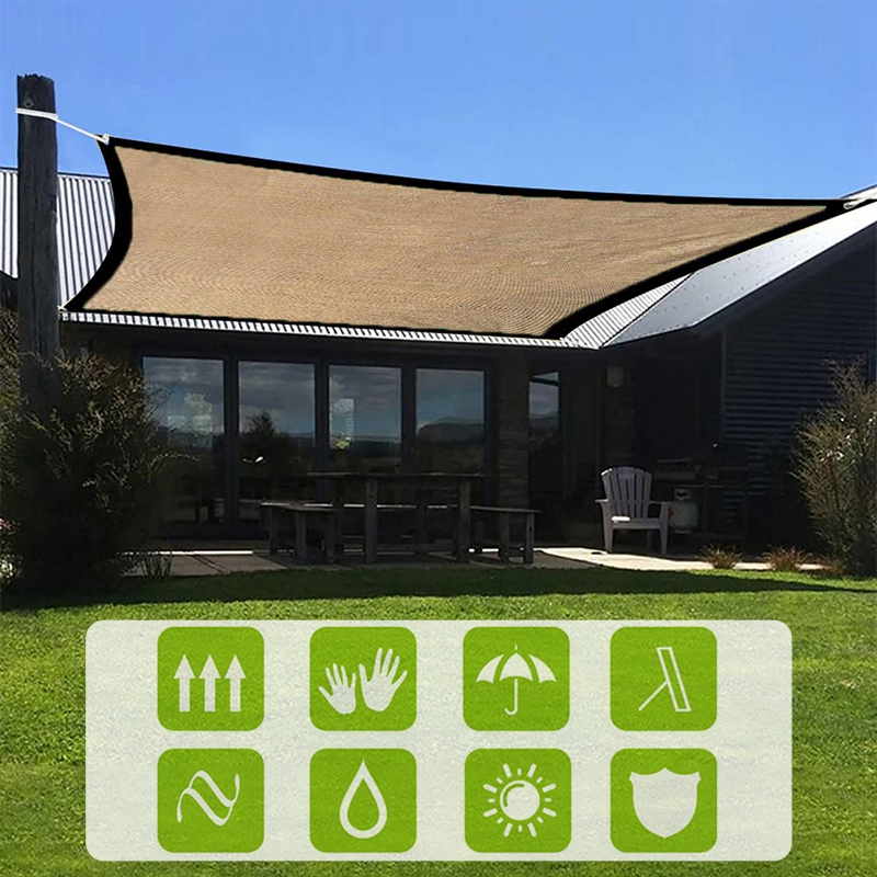 Outdoor Patio Sun Shade Sail Rectangle Garden Sunshade Net  Garden Balcony Net  Summer Anti-UV Sun Shelter Awning Car Canopy