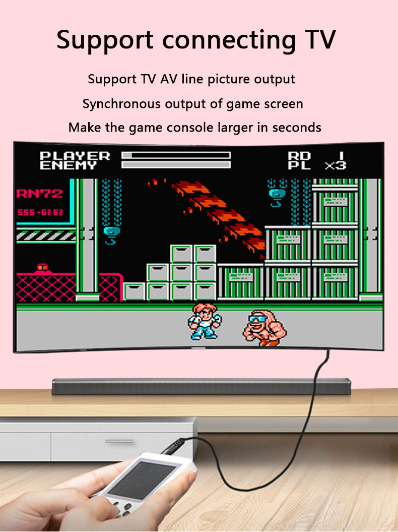 Mini portable retro manual video game console, 8-bit 3.0-inch 500 games, color LCD display, children's gifts