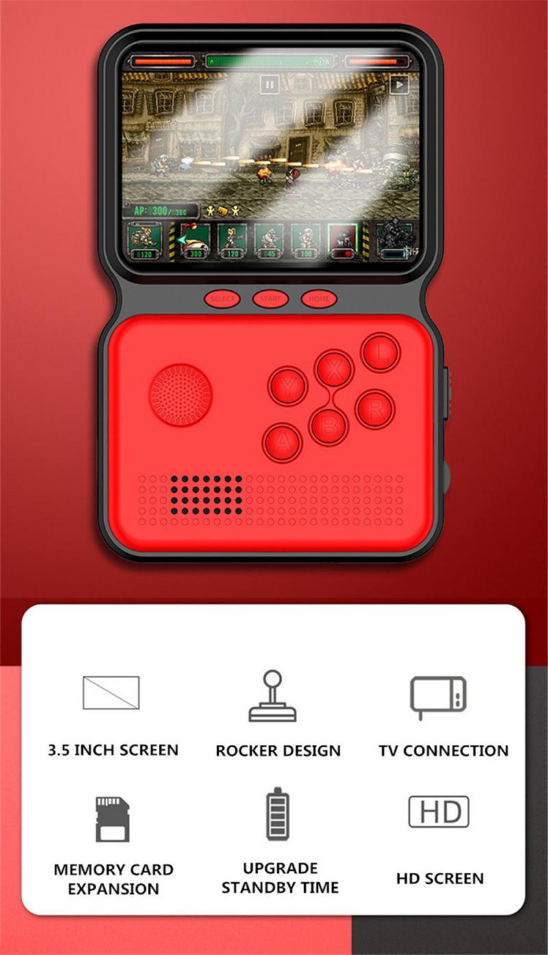 Mini portable retro manual video game console, including 900 games, 16 bit 3.0 inch, children's color LCD display