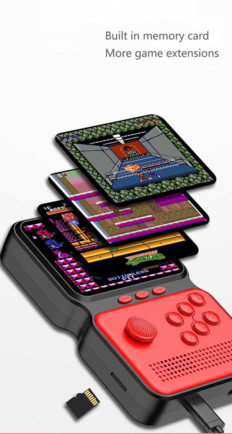 Mini portable retro manual video game console, including 900 games, 16 bit 3.0 inch, children's color LCD display