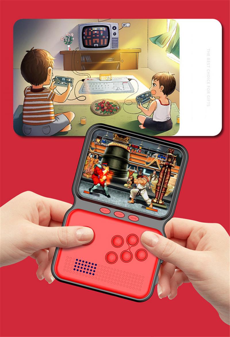 Mini portable retro manual video game console, including 900 games, 16 bit 3.0 inch, children's color LCD display