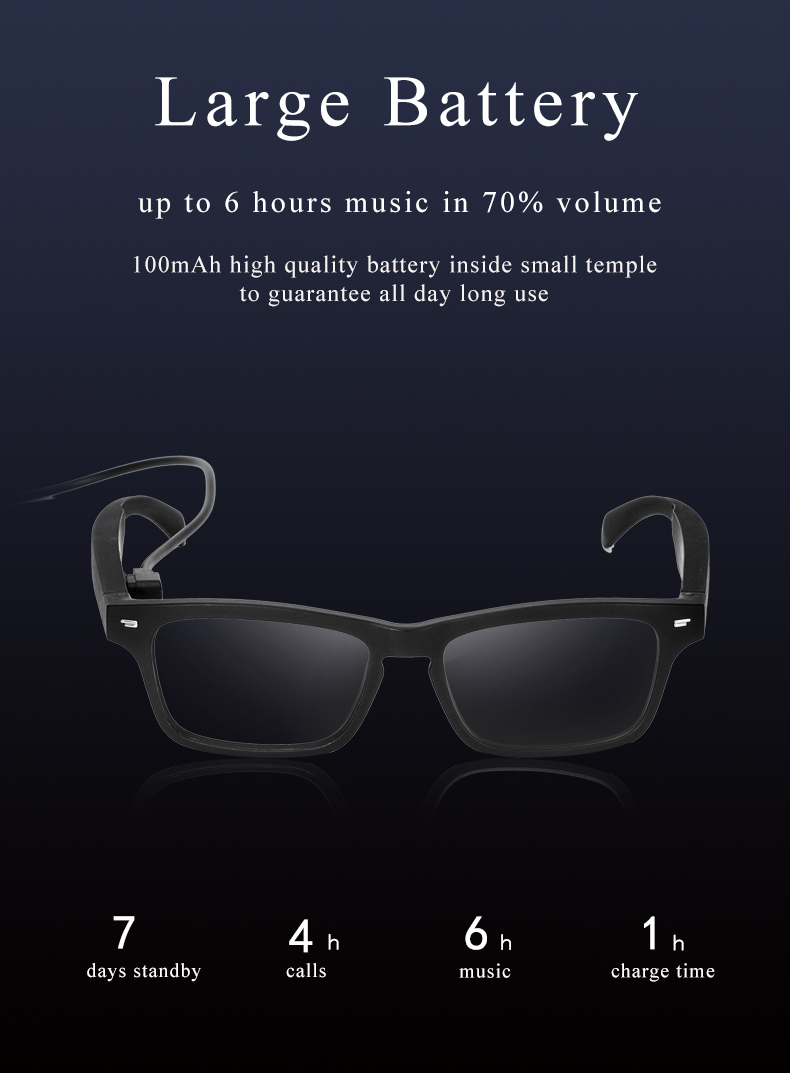 Smart Glasses Wireless Bluetooth 5.0 Sunglasses Outdoor Smart Sport Hands-Free Calling Calling Music Anti-Blue Eyeglasses