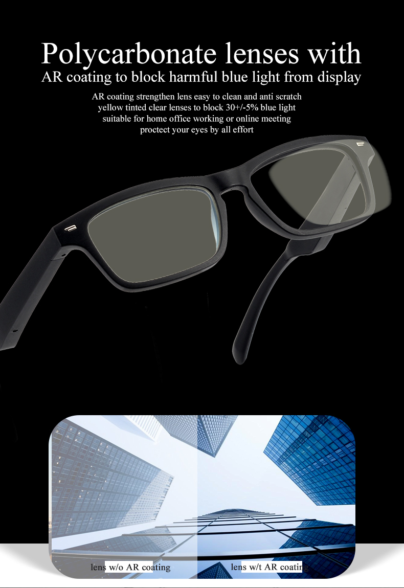 Smart Glasses Wireless Bluetooth 5.0 Sunglasses Outdoor Smart Sport Hands-Free Calling Calling Music Anti-Blue Eyeglasses