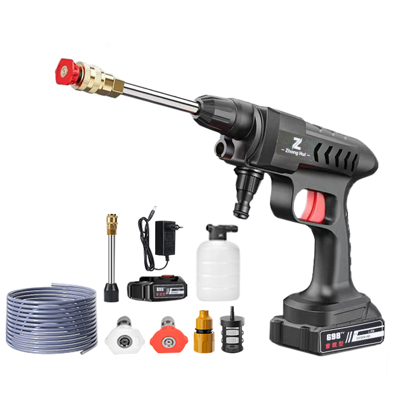 60BAR 30000mAh Wireless High Pressure Car Washer Self Priming Sustain 50min Washing 300W Car Wash Water Gun With Li-ion Battery