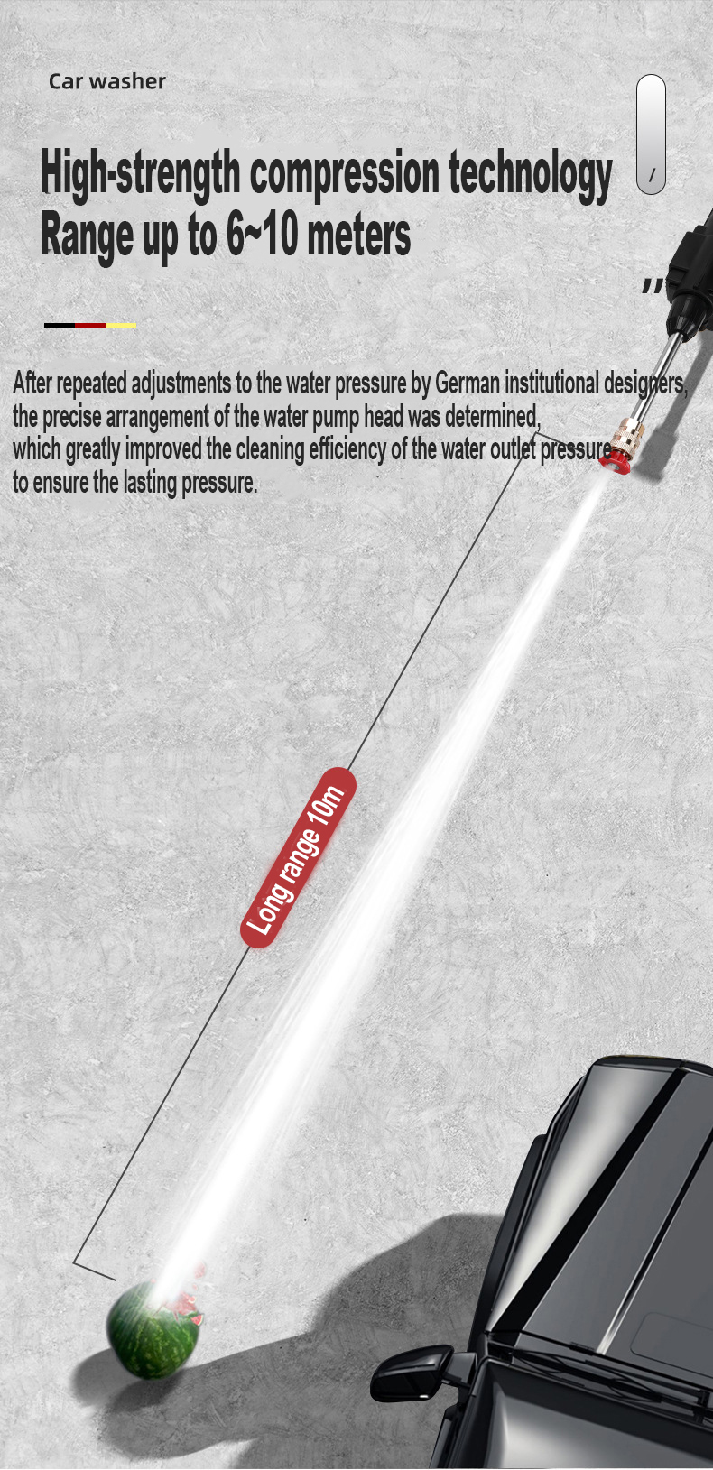 60BAR 30000mAh Wireless High Pressure Car Washer Self Priming Sustain 50min Washing 300W Car Wash Water Gun With Li-ion Battery