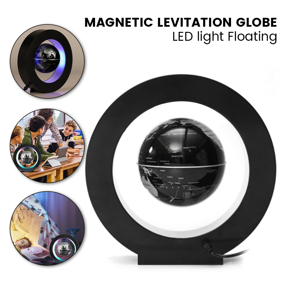 Levitating Lamp Magnetic Levitation Globe LED World Map Rotating Globe Lights Bedside Lights Home Novelty Floating Lamp Gifts