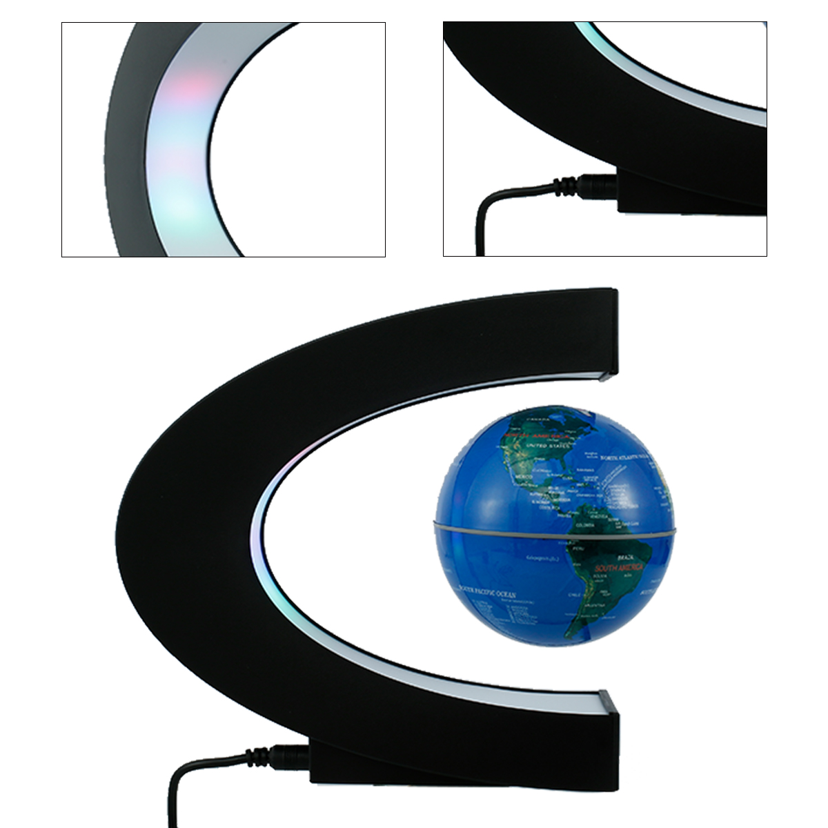 Levitating Lamp Magnetic Levitation Globe LED World Map Rotating Globe Lights Bedside Lights Home Novelty Floating Lamp Gifts