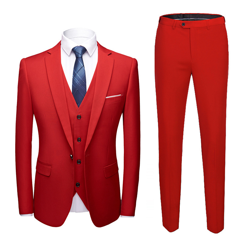 Fashion Blazer New Men'S Three Piece Slim Fit Men'S Designer Long Red Wedding Men Suit Мужской Костюм Hyfm020