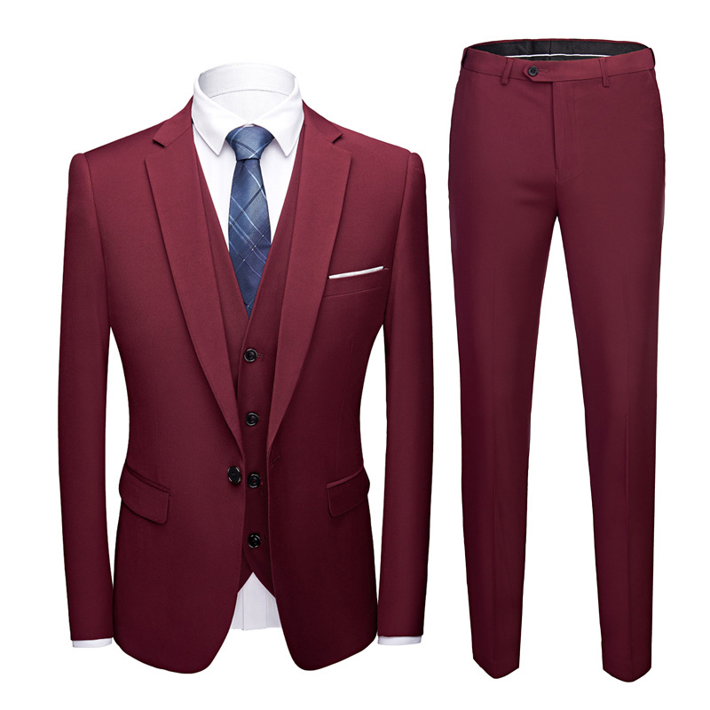 Fashion Blazer New Men'S Three Piece Slim Fit Men'S Designer Long Red Wedding Men Suit Мужской Костюм Hyfm020