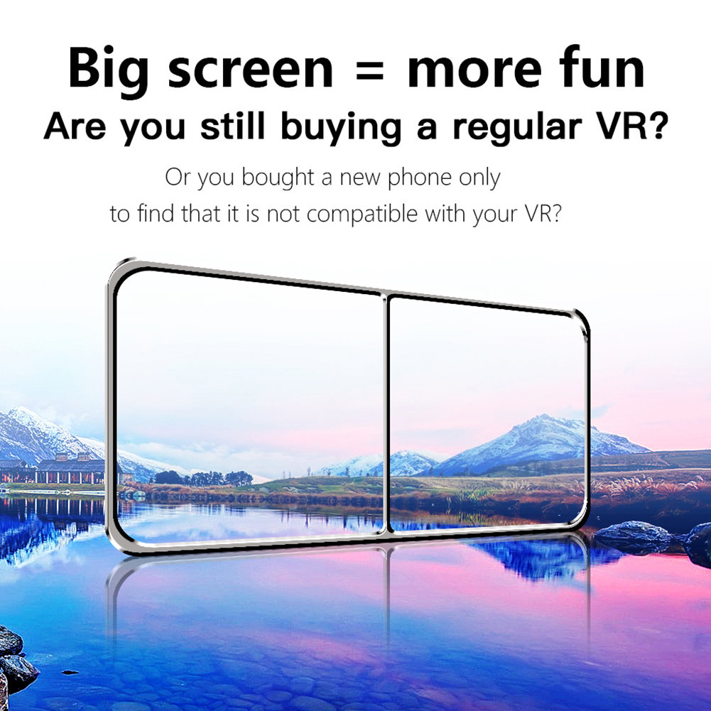 VRG Pro Virtual Reality 3D VR Headset Smart Glasses Helmet for Smartphones Cell Phone Mobile 5-7 Inches Binoculars with Controls