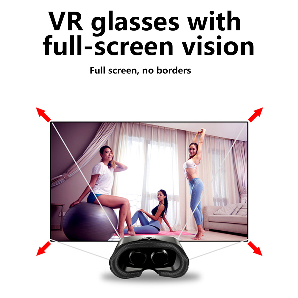 VRG Pro Virtual Reality 3D VR Headset Smart Glasses Helmet for Smartphones Cell Phone Mobile 5-7 Inches Binoculars with Controls
