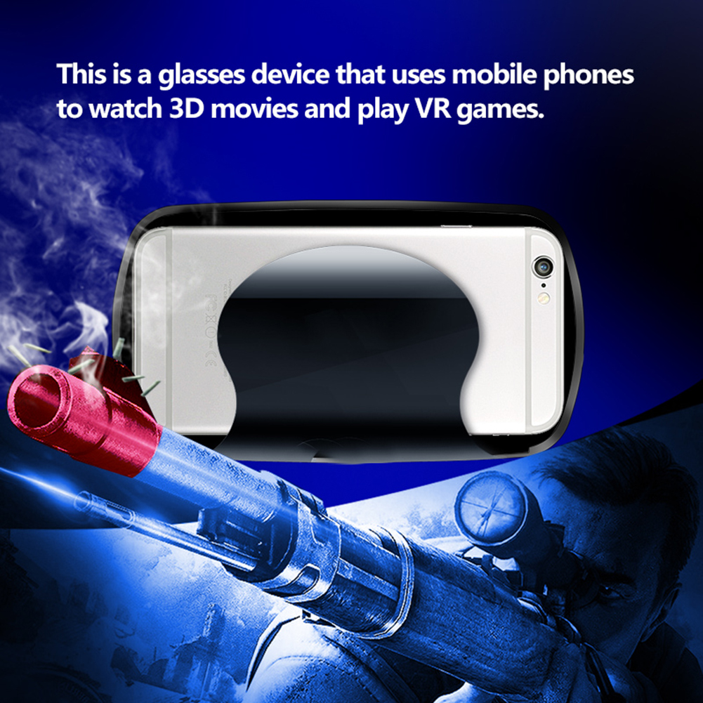 VRG Pro Virtual Reality 3D VR Headset Smart Glasses Helmet for Smartphones Cell Phone Mobile 5-7 Inches Binoculars with Controls