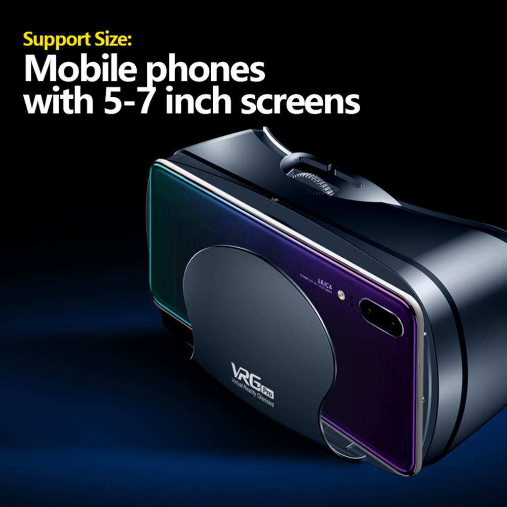 VRG Pro Virtual Reality 3D VR Headset Smart Glasses Helmet for Smartphones Cell Phone Mobile 5-7 Inches Binoculars with Controls