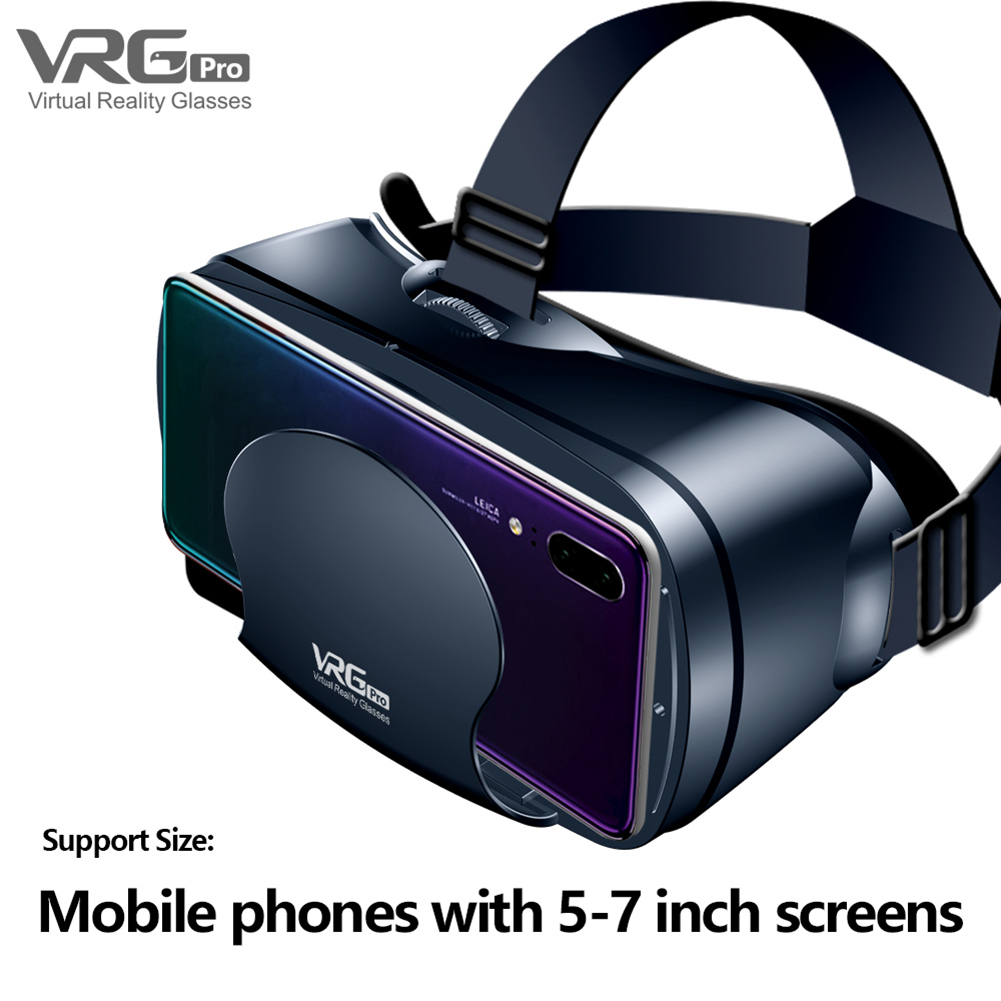 VRG Pro Virtual Reality 3D VR Headset Smart Glasses Helmet for Smartphones Cell Phone Mobile 5-7 Inches Binoculars with Controls