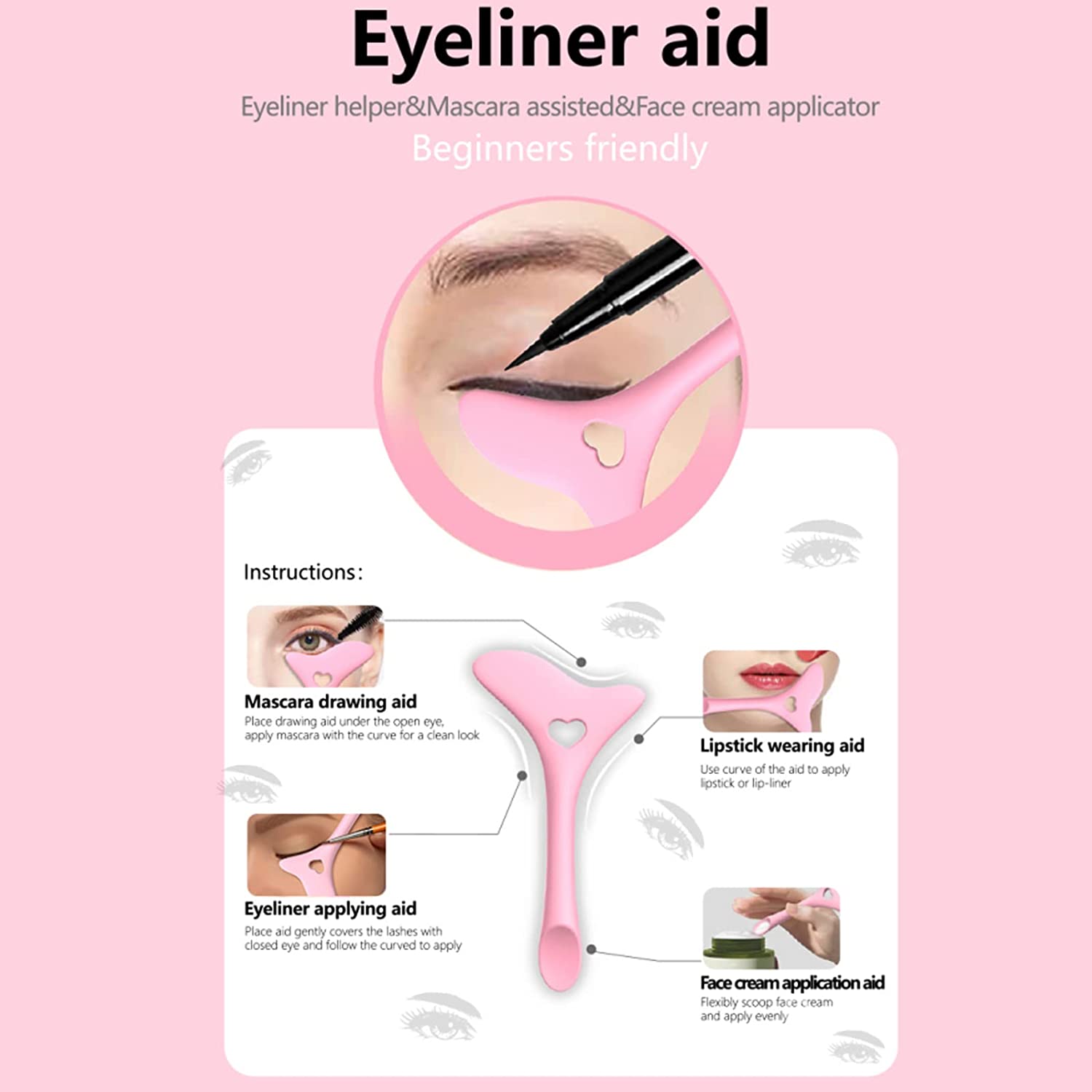 2022 Silicone Eyeliner Stencils Wing Tips Marscara Drawing Lipstick Wearing Aid Face Cream Mask Applicator Makeup Tool Resusable