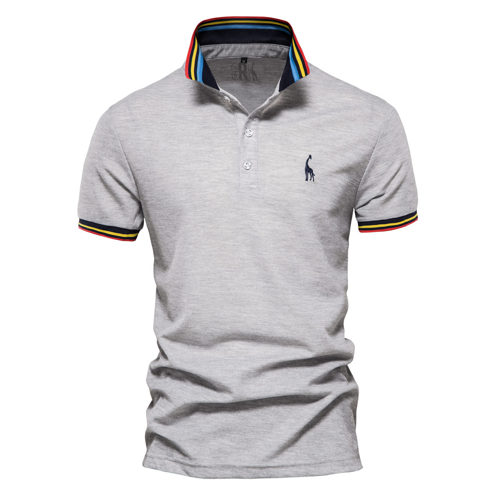 AIOPESON Embroidery 35% Cotton Polo Shirts for Men Casual Solid Color Slim Fit Mens Polos New Summer Fashion Brand Men Clothing