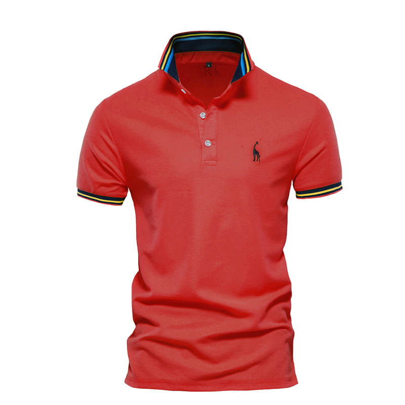 AIOPESON Embroidery 35% Cotton Polo Shirts for Men Casual Solid Color Slim Fit Mens Polos New Summer Fashion Brand Men Clothing