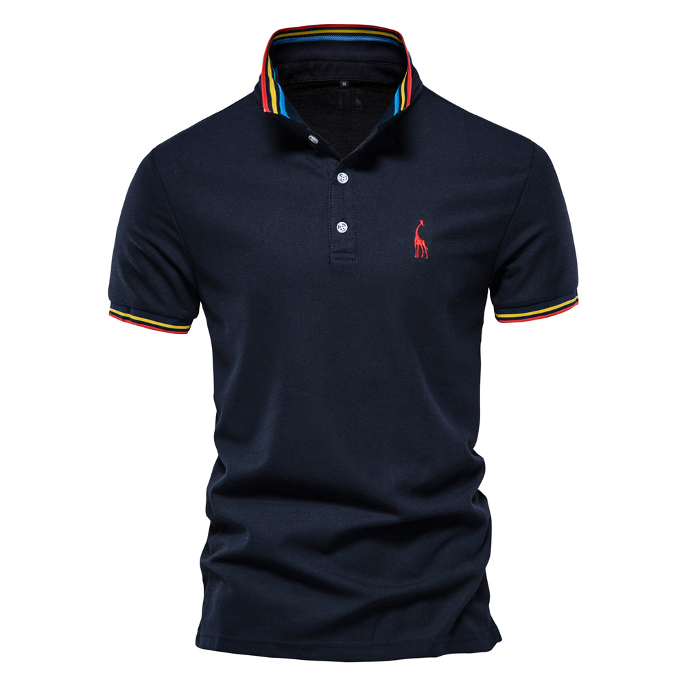 AIOPESON Embroidery 35% Cotton Polo Shirts for Men Casual Solid Color Slim Fit Mens Polos New Summer Fashion Brand Men Clothing