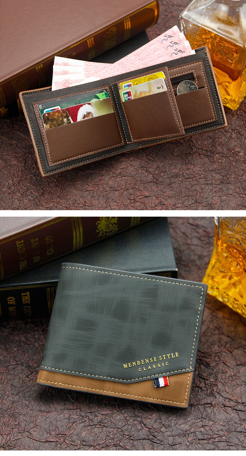 Men Wallet Leather Business Foldable Wallet Luxury Billfold Slim Hipster Credit Card Holders Inserts Coin Purses Vintage Walltes