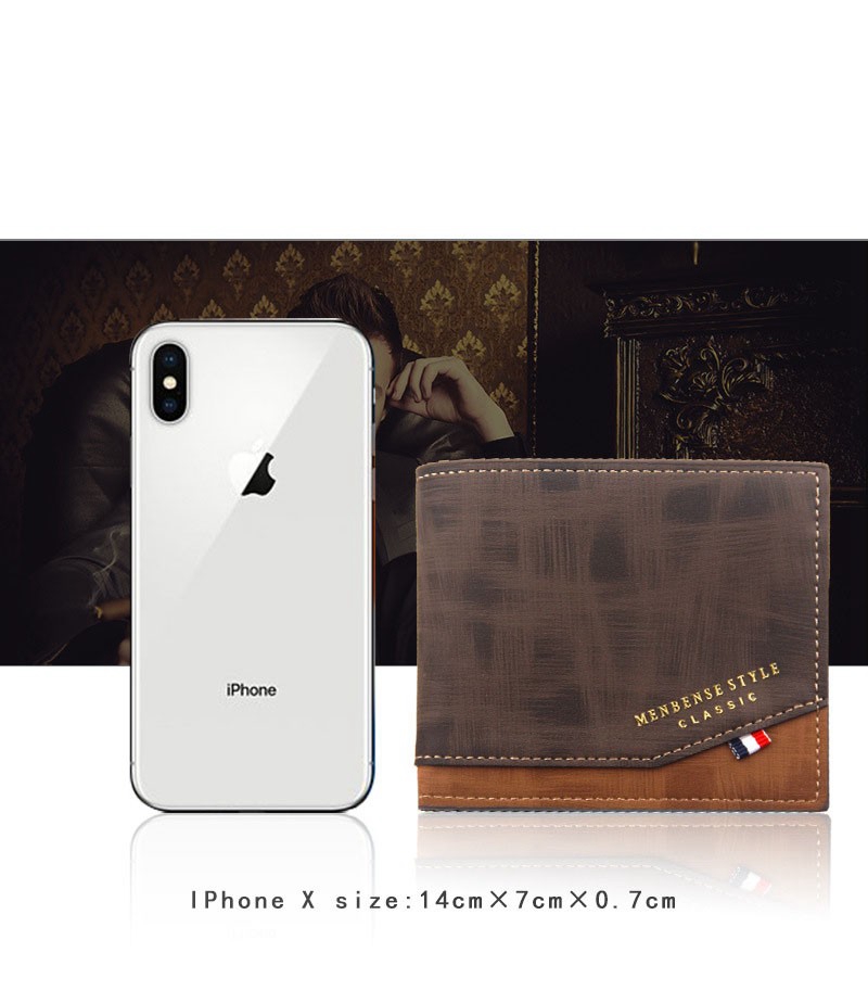 Men Wallet Leather Business Foldable Wallet Luxury Billfold Slim Hipster Credit Card Holders Inserts Coin Purses Vintage Walltes
