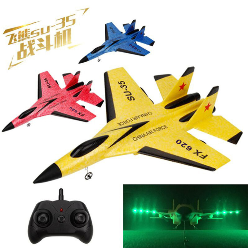 FX-620 SU-35 RC Remote Control Airplane 2.4G Remote Control Fighter Hobby Plane Glider Airplane EPP Foam Toys RC Plane Kids Gift