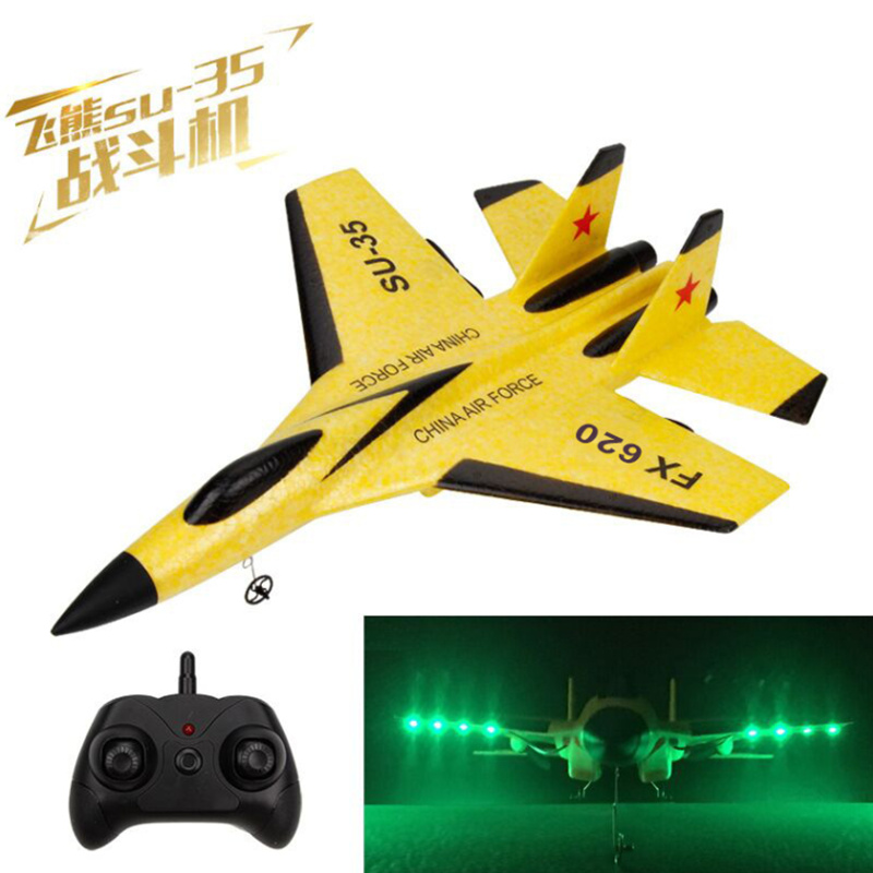 FX-620 SU-35 RC Remote Control Airplane 2.4G Remote Control Fighter Hobby Plane Glider Airplane EPP Foam Toys RC Plane Kids Gift
