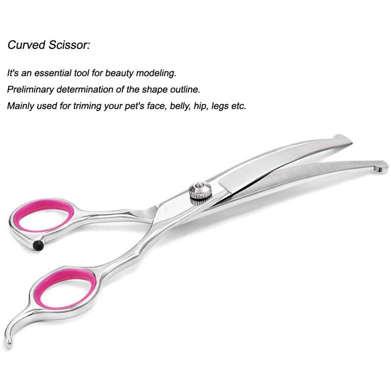 Pet Grooming Scissors Set with Safety Round Tip Cat Dog Hair Cutting Tool Dog Grooming Scissors Kit for Dog Cat Hair Care