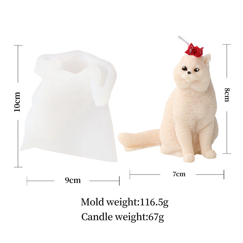 Poodle Dog Cat Candle Silicone Mold DIY Garfield Retriever Animal Candle Making Ice Cubes Resin Soap Mold Gifts Craft Home Decor