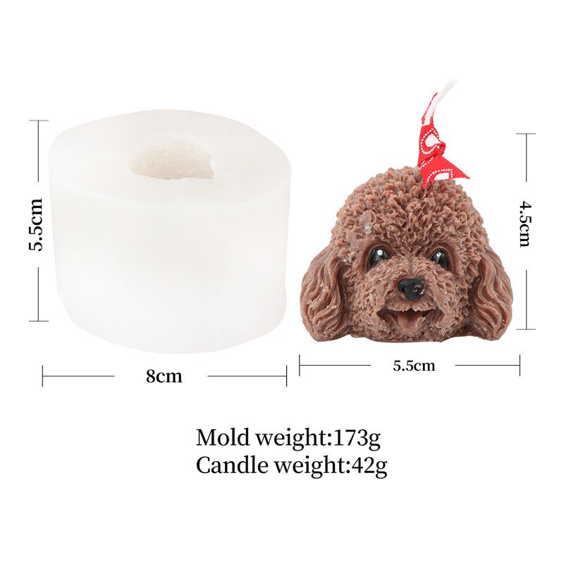 Poodle Dog Cat Candle Silicone Mold DIY Garfield Retriever Animal Candle Making Ice Cubes Resin Soap Mold Gifts Craft Home Decor