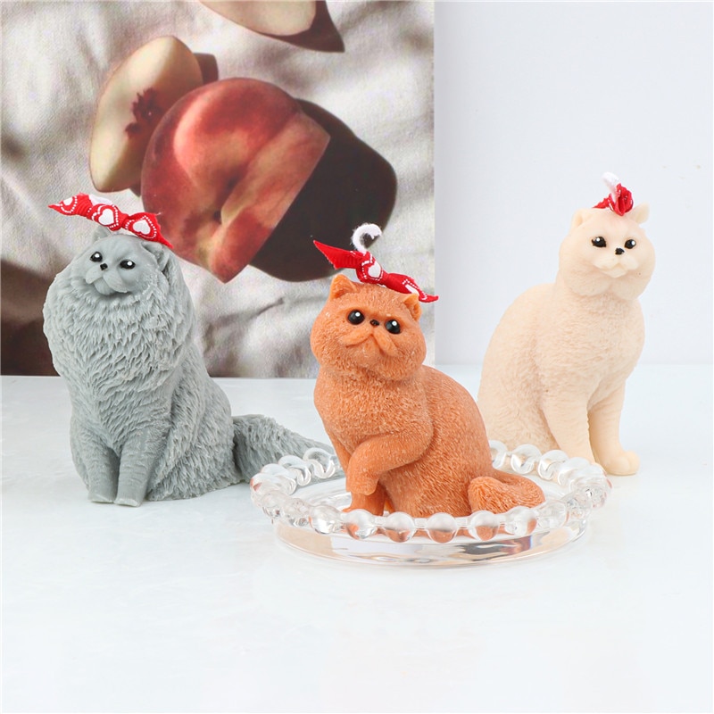 Poodle Dog Cat Candle Silicone Mold DIY Garfield Retriever Animal Candle Making Ice Cubes Resin Soap Mold Gifts Craft Home Decor