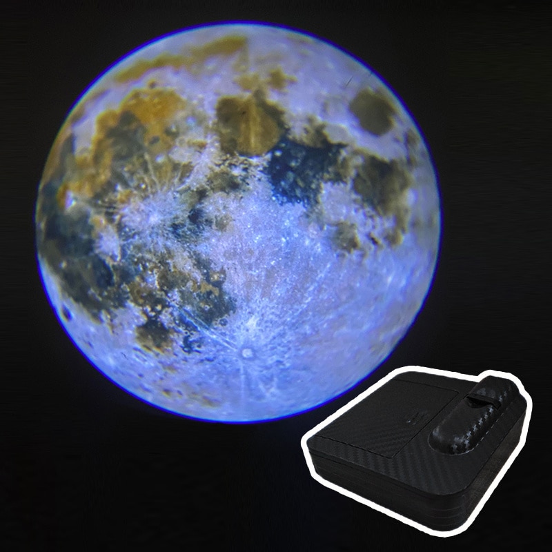 Aurora Moon Galaxy Projection Lamp Creative Background Atmosphere Night Light Earth Projector Photography Lamp for Birthday Gift