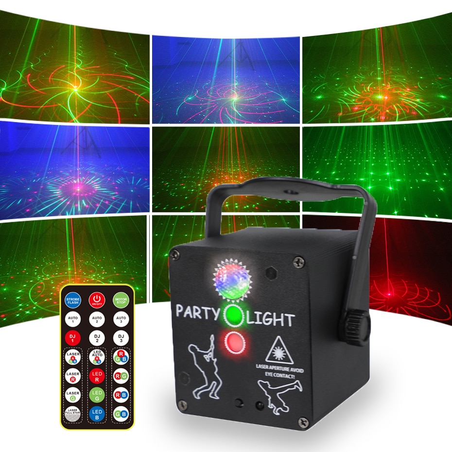 ALIEN Mini DJ Disco RGB Laser Light Projector USB Rechargeable LED Stage Lighting Effect Party Holiday Wedding Christmas Lamp