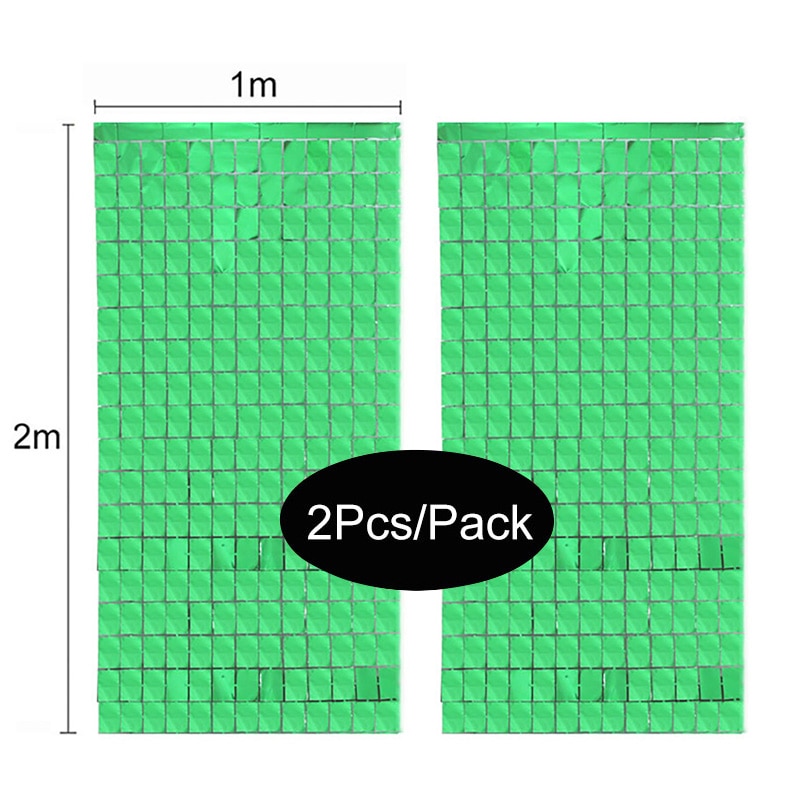 2pcs Square Backdrop Anniversaire Christmas Decor New Year Birthday Party Decoration Wedding Curtain Bachelorotte Party Fortni