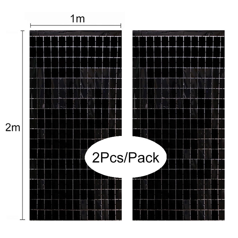 2pcs Square Backdrop Anniversaire Christmas Decor New Year Birthday Party Decoration Wedding Curtain Bachelorotte Party Fortni