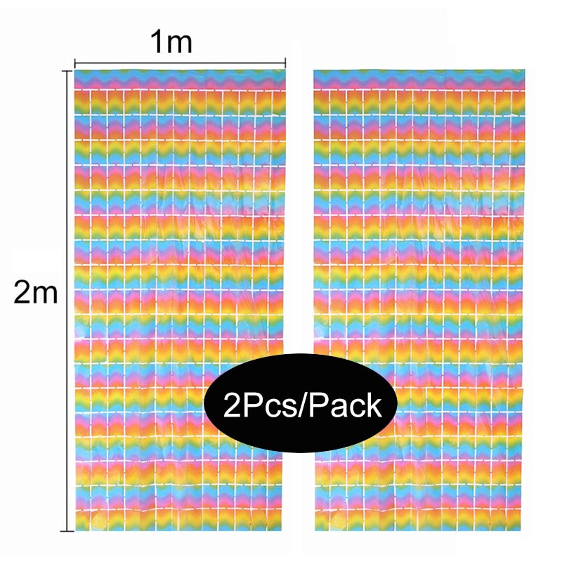 2pcs Square Backdrop Anniversaire Christmas Decor New Year Birthday Party Decoration Wedding Curtain Bachelorotte Party Fortni