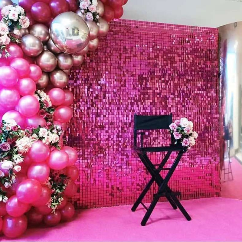 2pcs Square Backdrop Anniversaire Christmas Decor New Year Birthday Party Decoration Wedding Curtain Bachelorotte Party Fortni