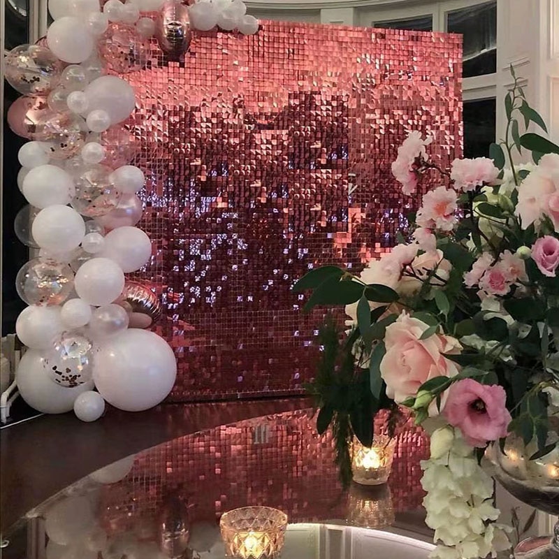 2pcs Square Backdrop Anniversaire Christmas Decor New Year Birthday Party Decoration Wedding Curtain Bachelorotte Party Fortni