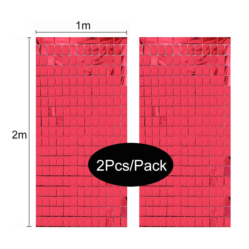 2pcs Square Backdrop Anniversaire Christmas Decor New Year Birthday Party Decoration Wedding Curtain Bachelorotte Party Fortni