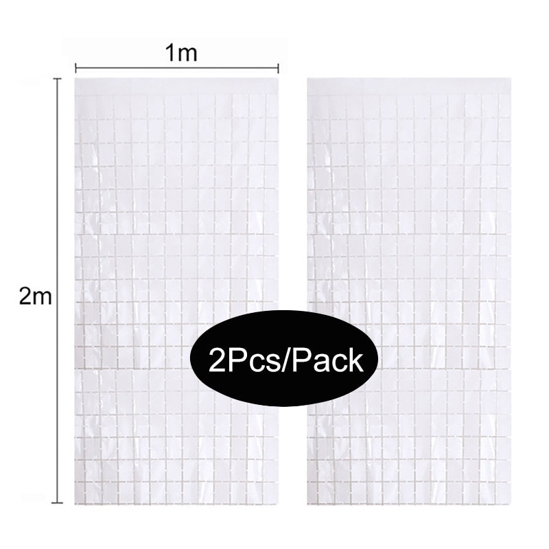 2pcs Square Backdrop Anniversaire Christmas Decor New Year Birthday Party Decoration Wedding Curtain Bachelorotte Party Fortni