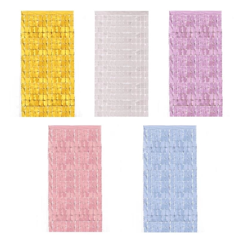 2pcs Square Backdrop Anniversaire Christmas Decor New Year Birthday Party Decoration Wedding Curtain Bachelorotte Party Fortni