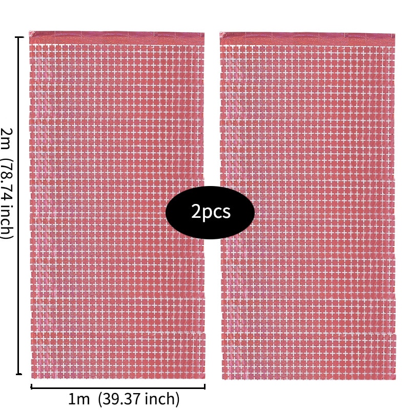 2pcs Square Backdrop Anniversaire Christmas Decor New Year Birthday Party Decoration Wedding Curtain Bachelorotte Party Fortni