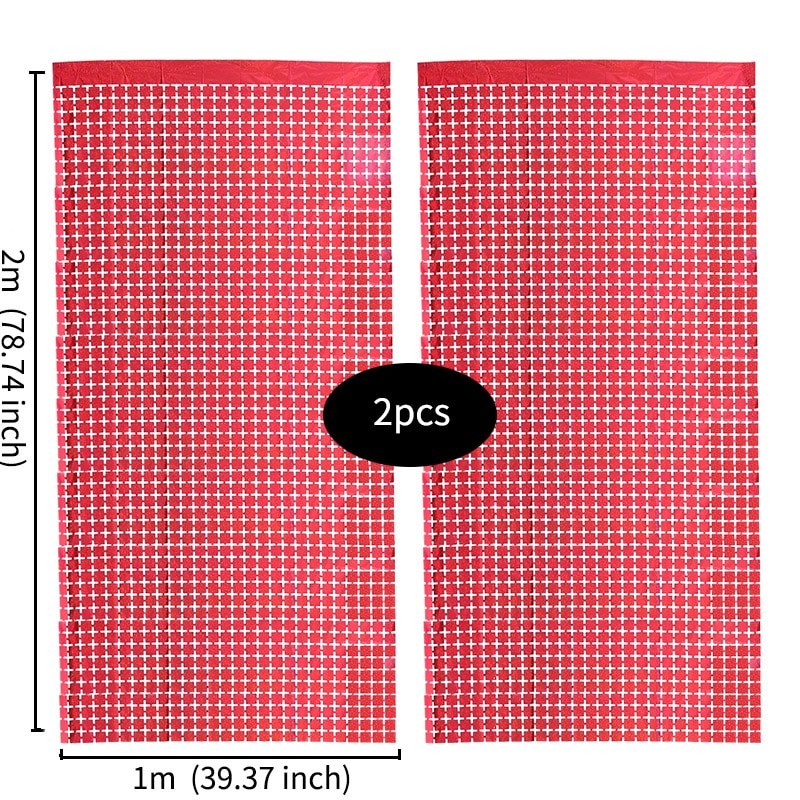 2pcs Square Backdrop Anniversaire Christmas Decor New Year Birthday Party Decoration Wedding Curtain Bachelorotte Party Fortni