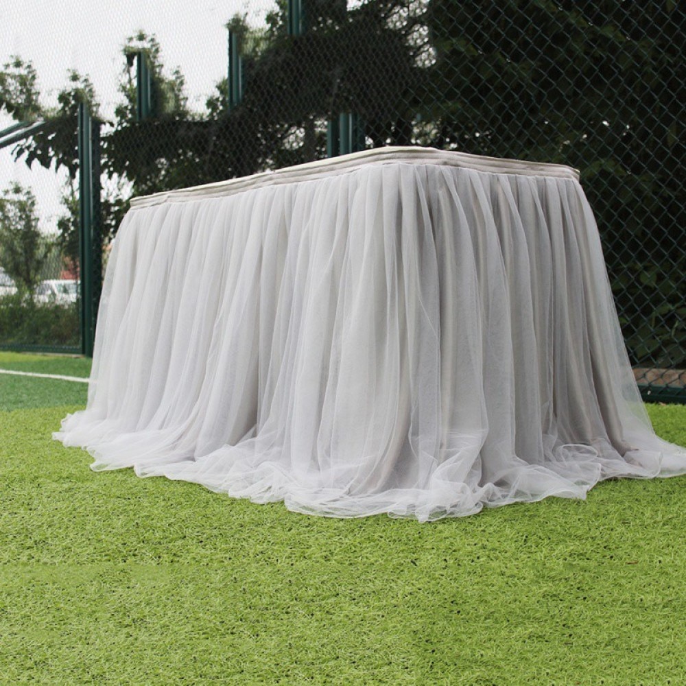 Wedding Party Table Skirt Multi Colors Table Cloth Home Textile Table Cover For Birthday Banquet Tutu Tulle Tablecloth Home Deco