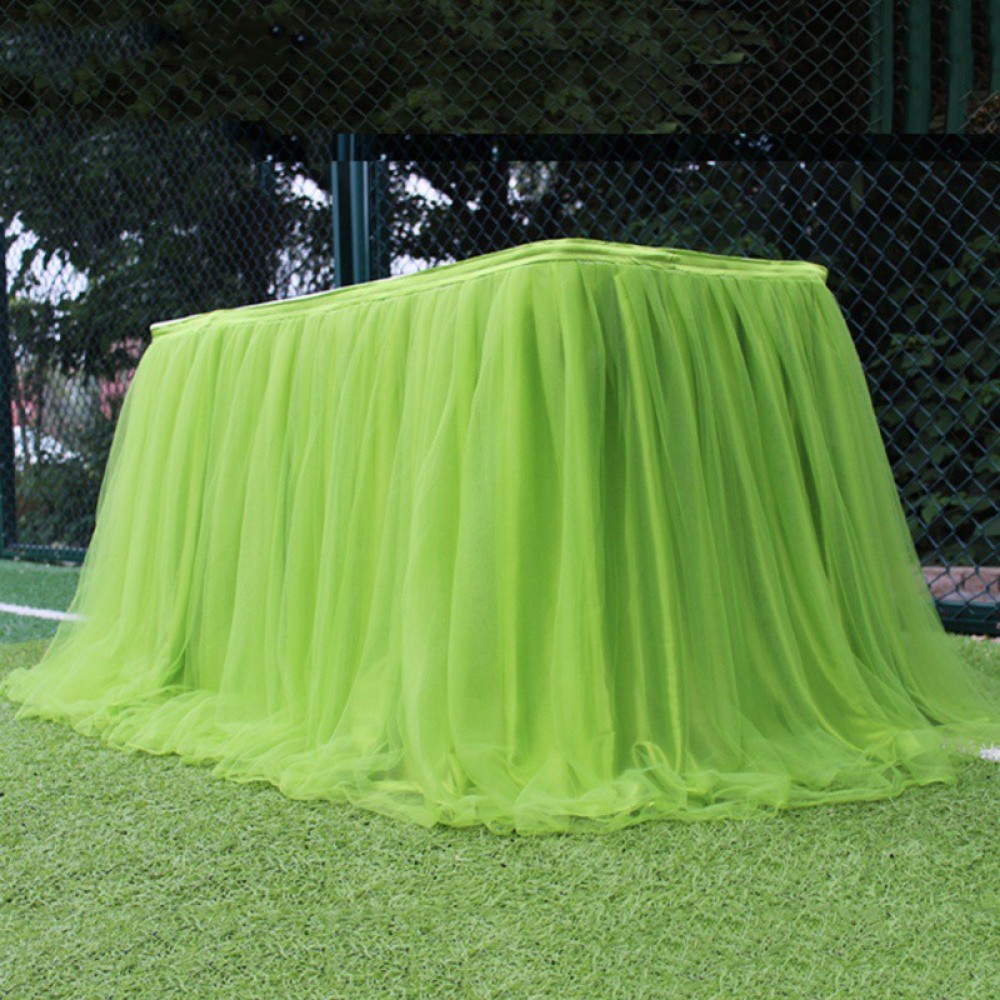 Wedding Party Table Skirt Multi Colors Table Cloth Home Textile Table Cover For Birthday Banquet Tutu Tulle Tablecloth Home Deco