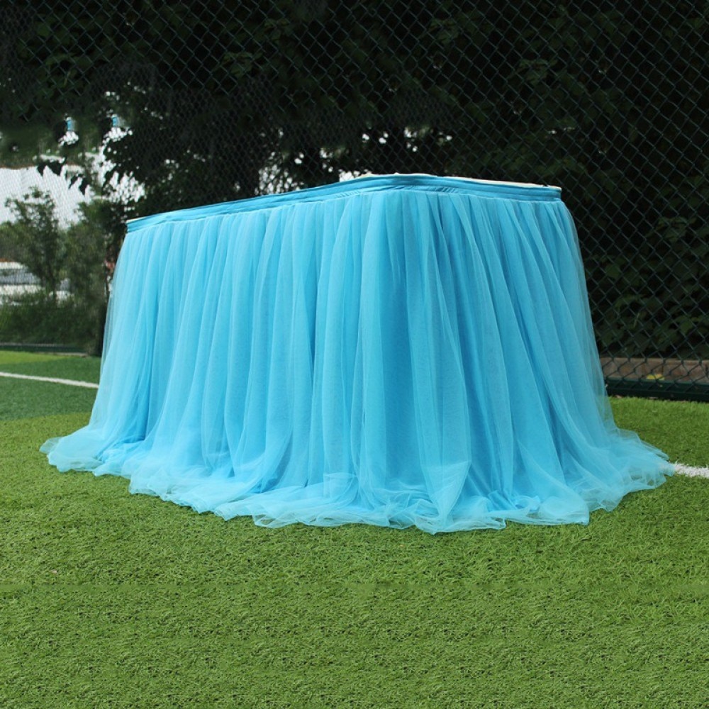 Wedding Party Table Skirt Multi Colors Table Cloth Home Textile Table Cover For Birthday Banquet Tutu Tulle Tablecloth Home Deco