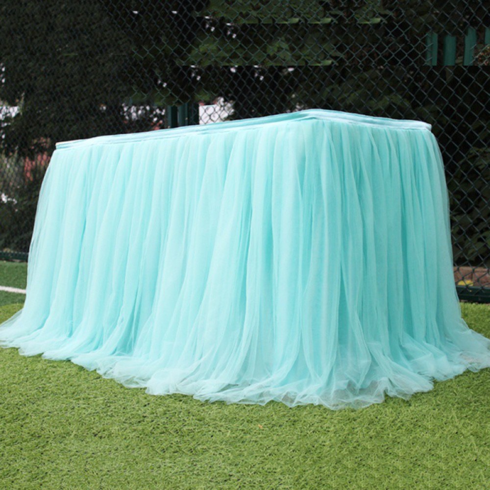 Wedding Party Table Skirt Multi Colors Table Cloth Home Textile Table Cover For Birthday Banquet Tutu Tulle Tablecloth Home Deco