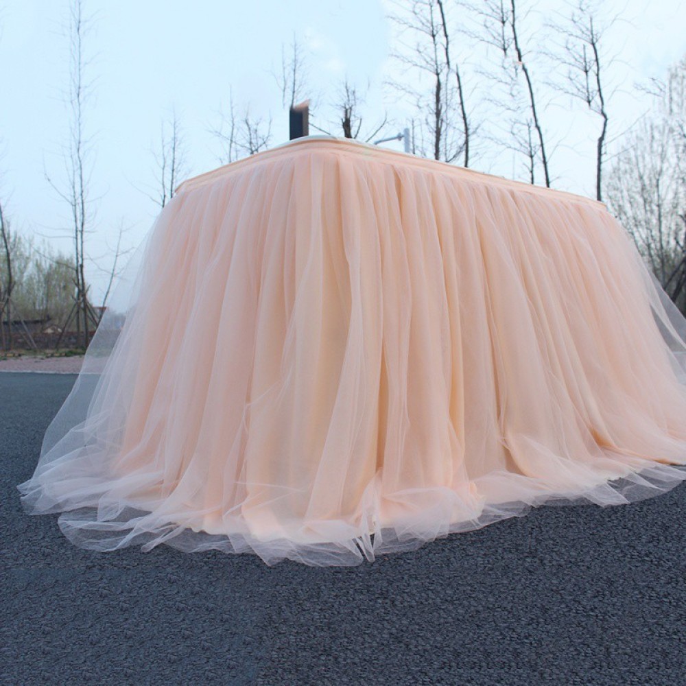 Wedding Party Table Skirt Multi Colors Table Cloth Home Textile Table Cover For Birthday Banquet Tutu Tulle Tablecloth Home Deco
