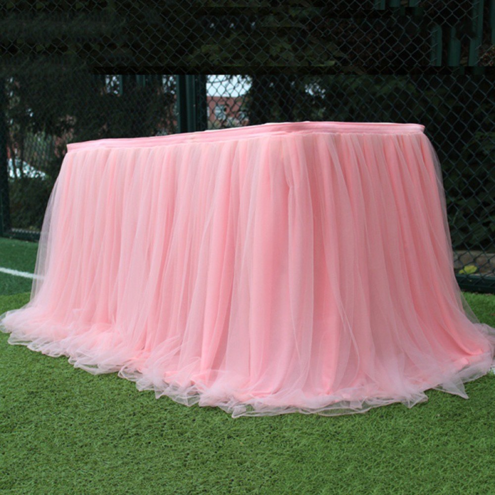 Wedding Party Table Skirt Multi Colors Table Cloth Home Textile Table Cover For Birthday Banquet Tutu Tulle Tablecloth Home Deco