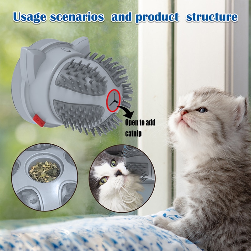 MySudui  Automatic Cat Toys Rotary Massage Comb Smart Cat Electronic Toys Can Glow Wall Suction Mode Pet Games Catnip Teases Cat